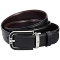 Montblanc cintura 30mm fibbia ferro di cavallo lunghezza regolabile reversibile nero/marrone 109740