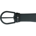 Montblanc cintura 35mm fibbia nera gommata e pelle nera gommata 129431