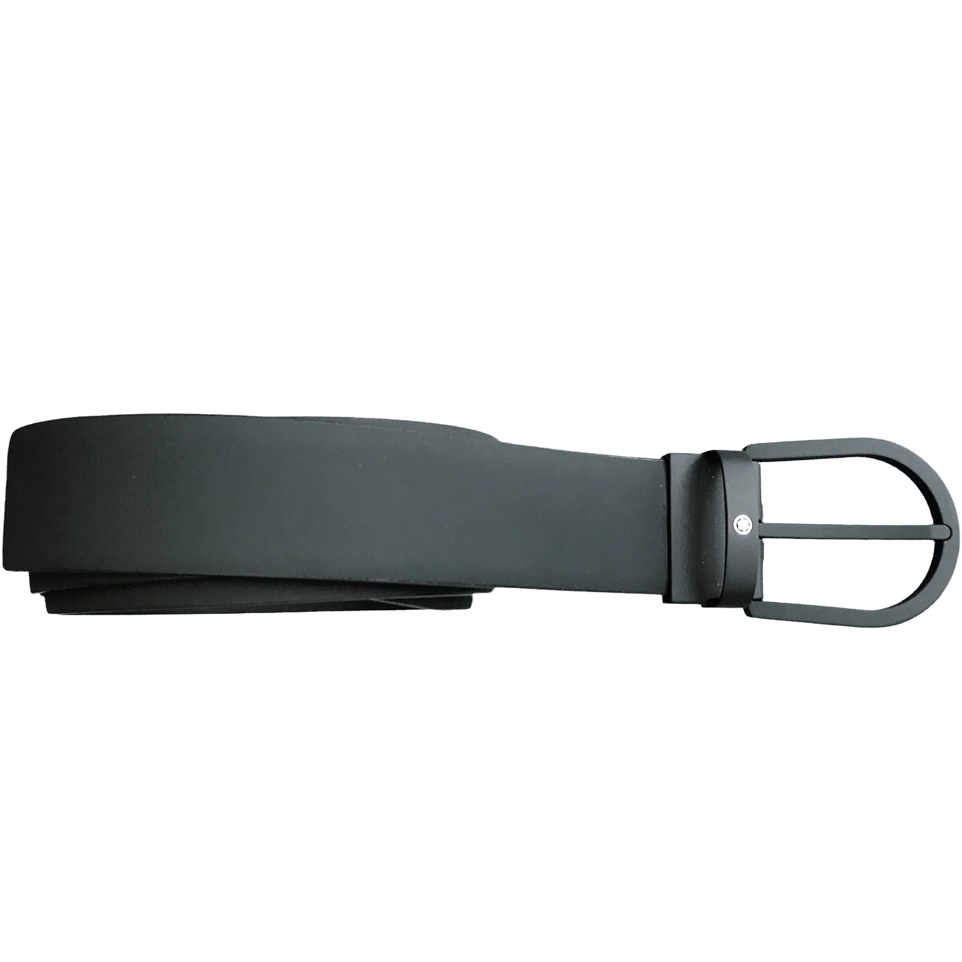 Montblanc cintura 35mm fibbia nera gommata e pelle nera gommata 129431