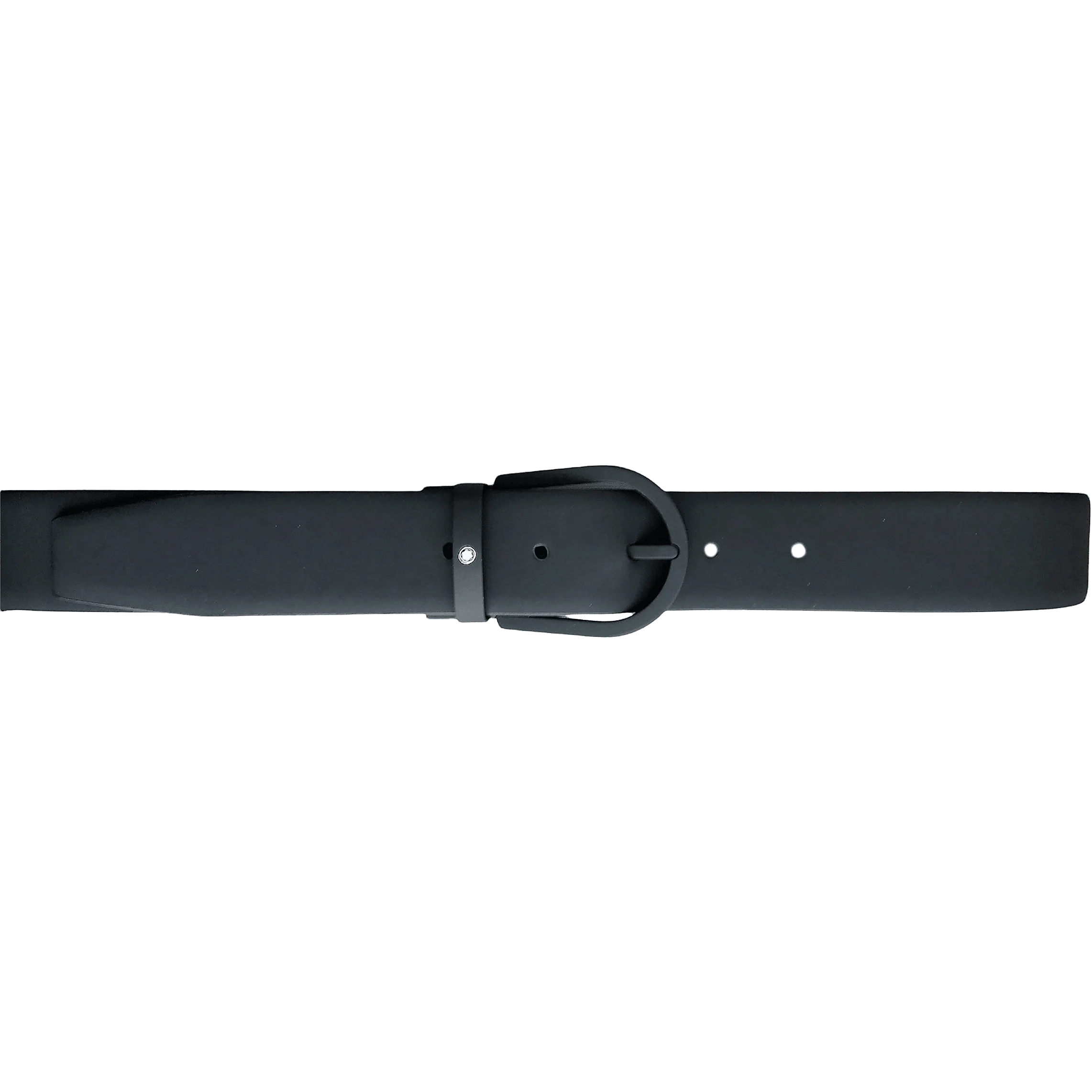 Montblanc cintura 35mm fibbia nera gommata e pelle nera gommata 129431