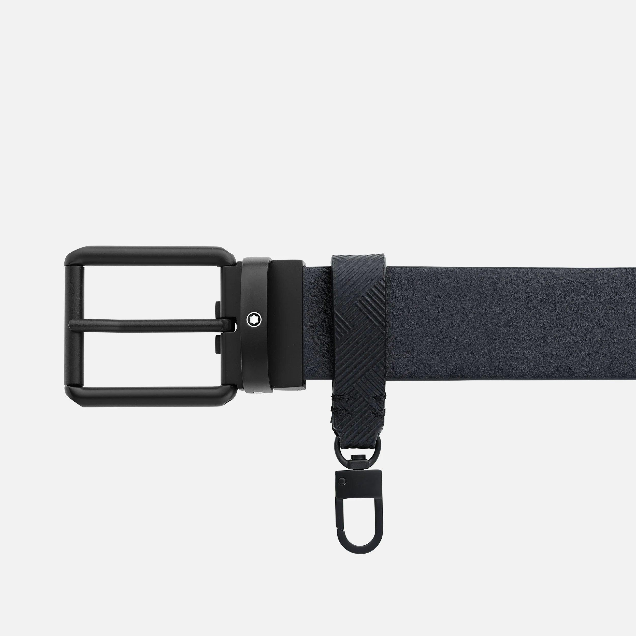 Montblanc cintura 35mm fibbia PVD nero pelle reversibile nero extreme 3.0/nero liscio 131183