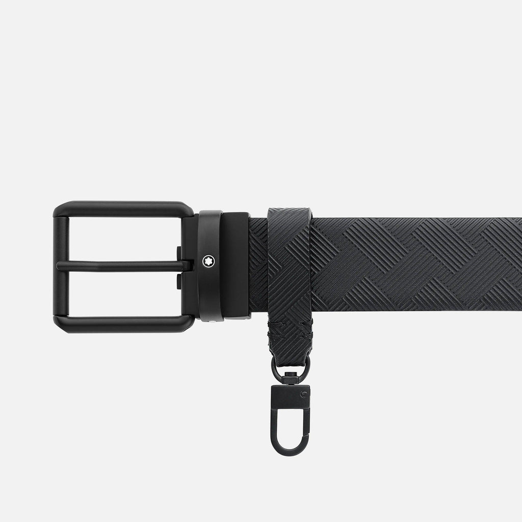Montblanc cintura 35mm fibbia PVD nero pelle reversibile nero extreme 3.0/nero liscio 131183
