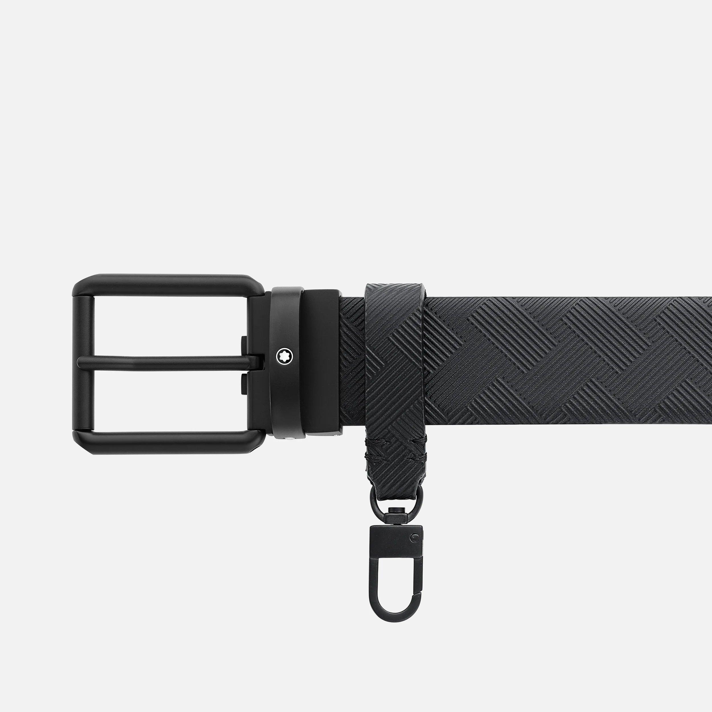 Montblanc cintura 35mm fibbia PVD nero pelle reversibile nero extreme 3.0/nero liscio 131183