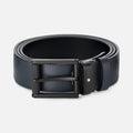 Montblanc cintura 35mm fibbia PVD nero pelle reversibile nero/blu 131188
