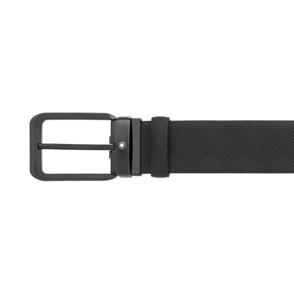 Montblanc cintura 35mm fibbia rettangolare PVD nero reversibile in pelle Extreme 3.0 nero 130587