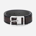 Montblanc cintura reversibile in pelle marrone/grigia 35 mm 131163
