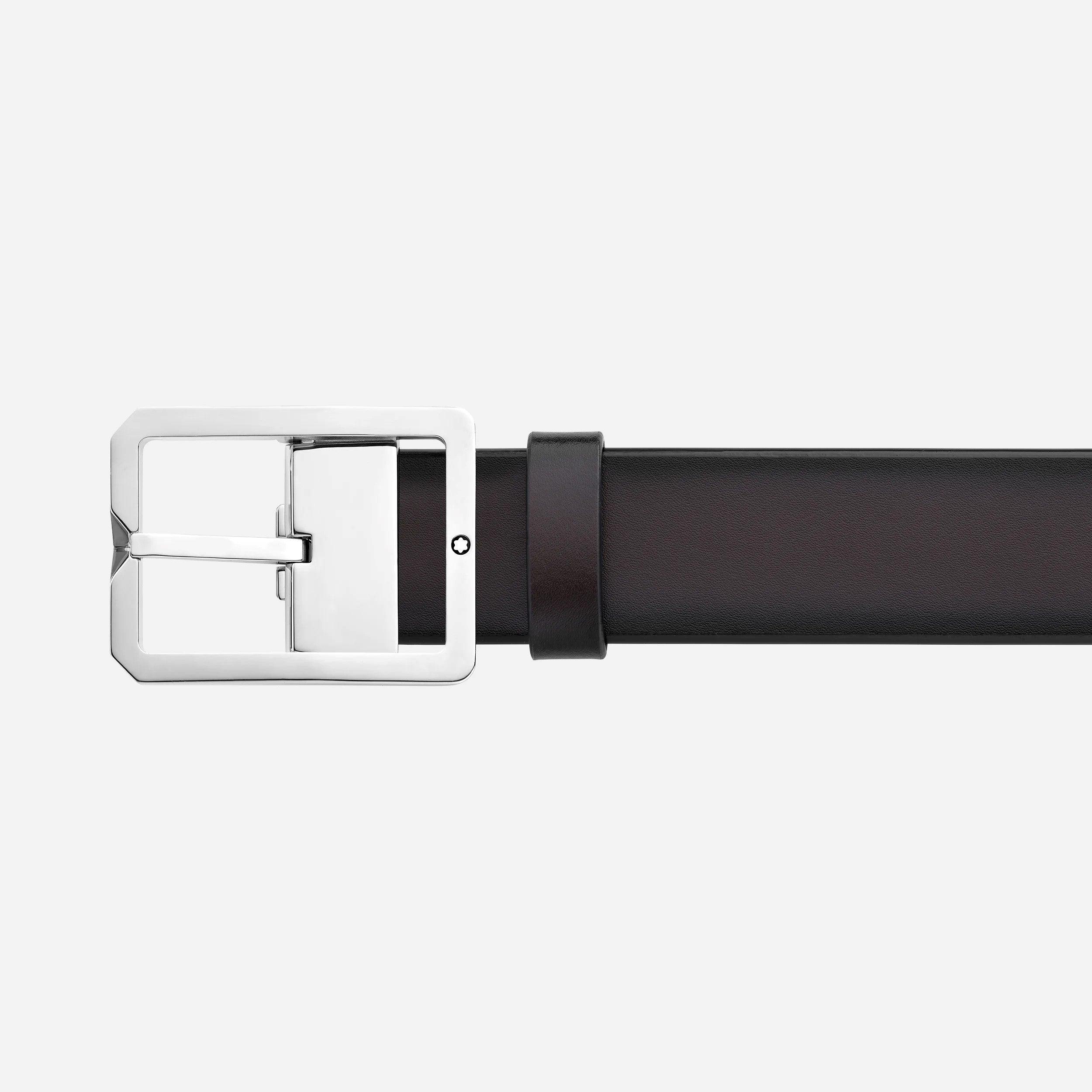 Montblanc cintura reversibile in pelle marrone/grigia 35 mm 131163