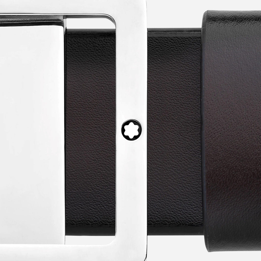 Montblanc cintura reversibile in pelle marrone/grigia 35 mm 131163
