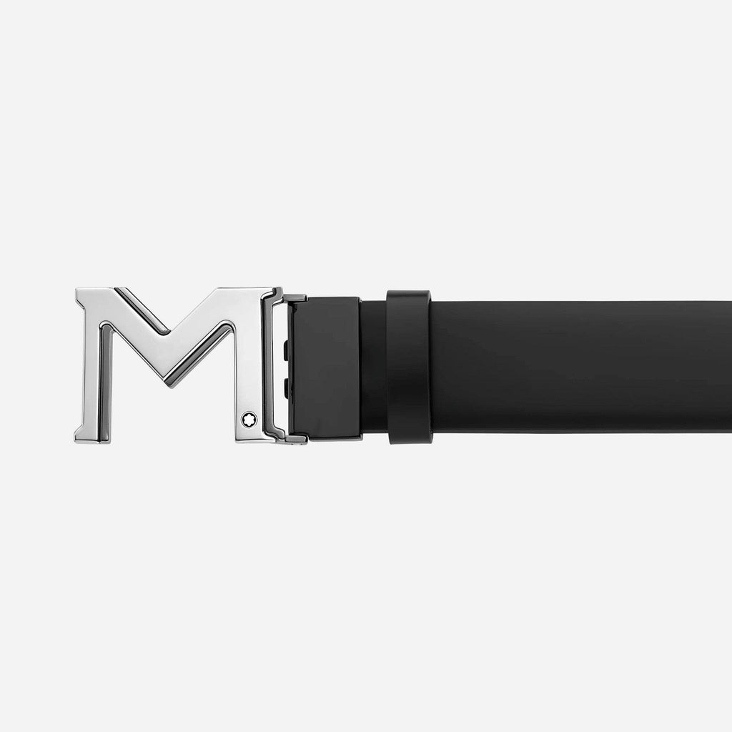 Montblanc cintura reversibile nera/grigia 35mm fibbia M 131178