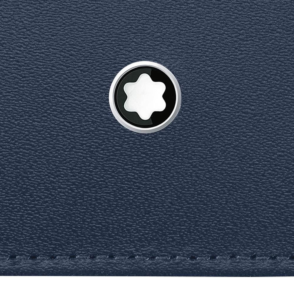 Montblanc custodia porta carte di credito a 6 scomparti Meisterstück blu navy 114557