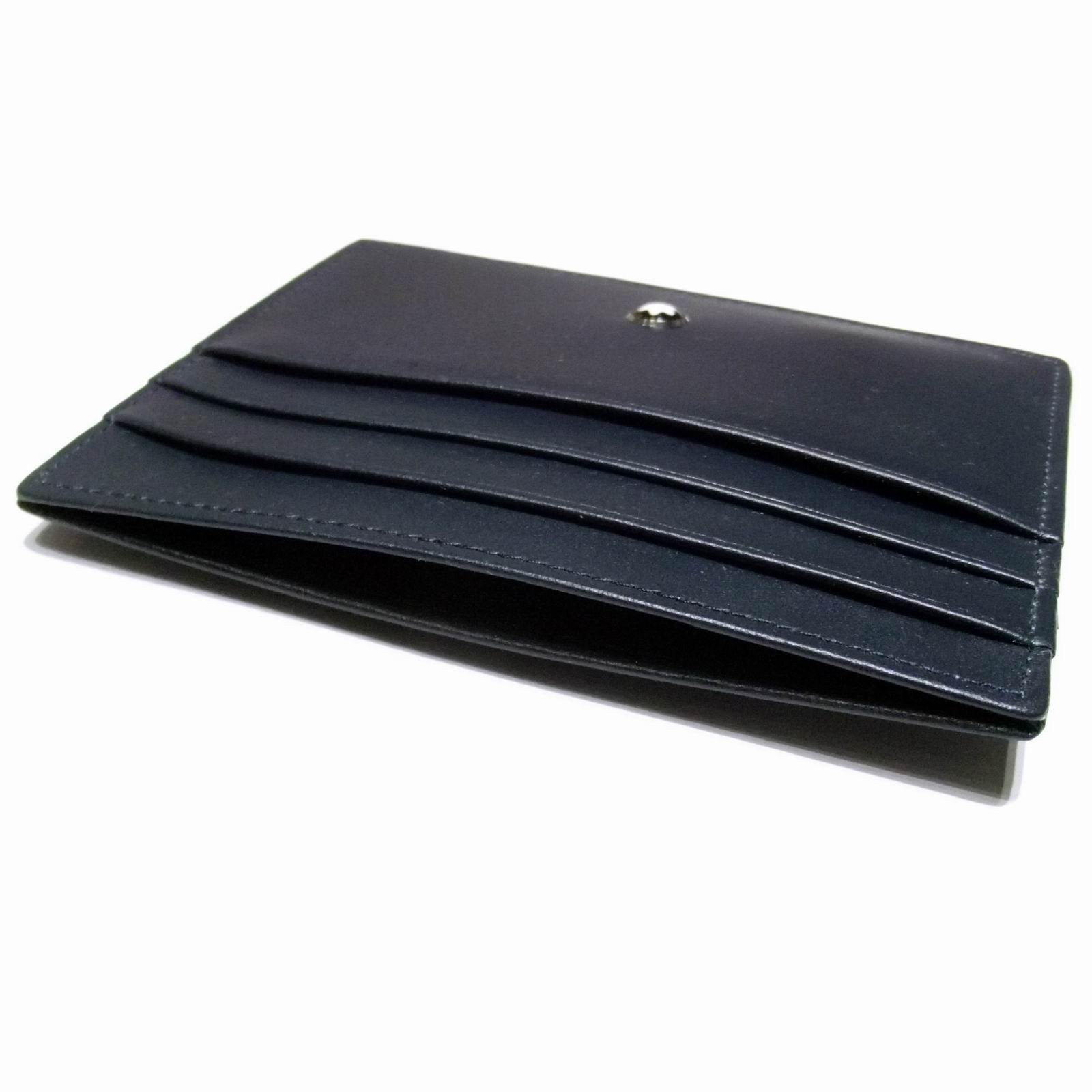 Montblanc custodia porta carte di credito a 6 scomparti Meisterstück blu navy 114557