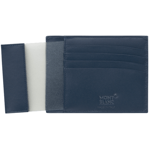 Montblanc custodia tascabile 4 scomparti con portadocumento Meisterstück blu navy 118311