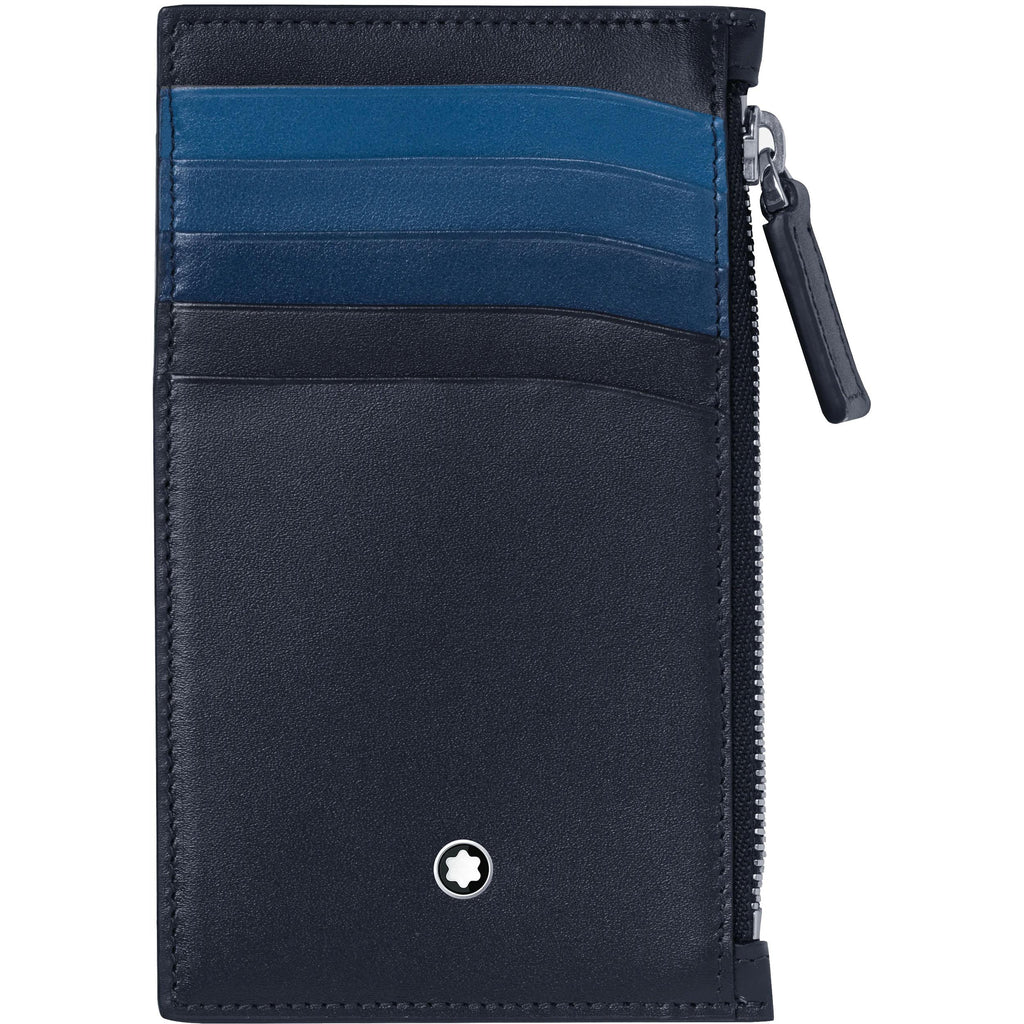 Montblanc custodia tascabile Meisterstück 5 scomparti con cerniera blu navy a gradazione 126217