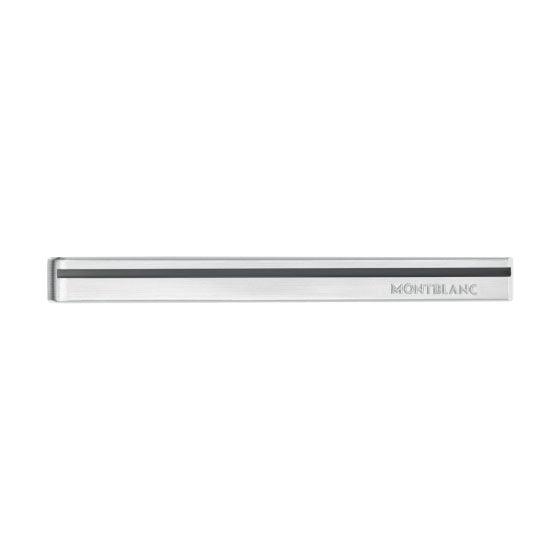 Montblanc fermacravatta Urban Speed acciaio pregiato e striscia in lacca nera 113029