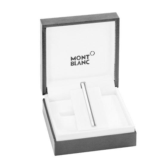 Montblanc fermacravatta Urban Speed acciaio pregiato e striscia in lacca nera 113029