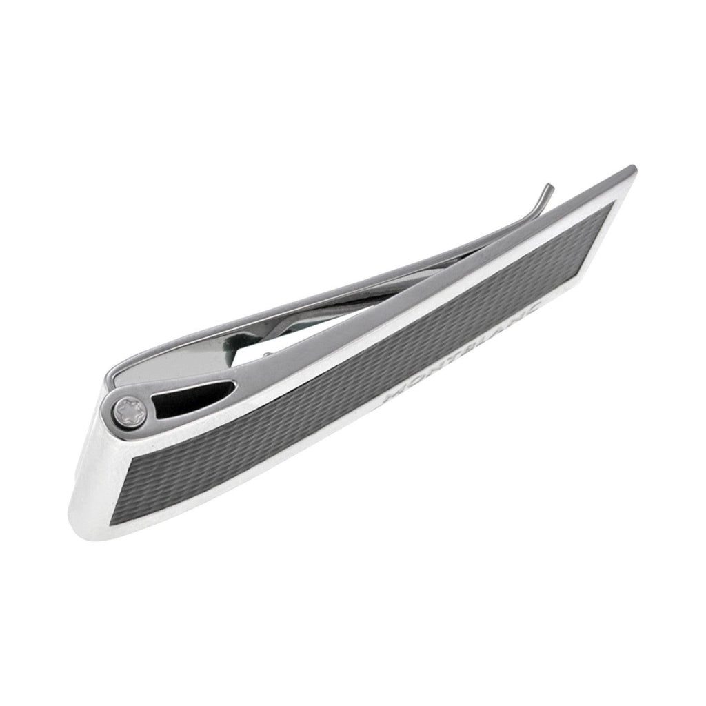 Montblanc fermasoldi in acciaio con inserto in carbonio 104731