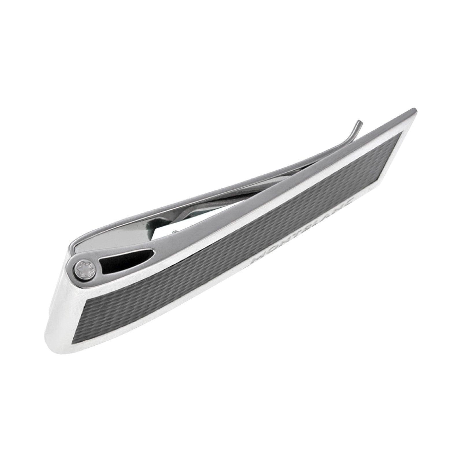 Montblanc fermasoldi in acciaio con inserto in carbonio 104731
