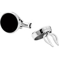 Montblanc gemelli copri bottoni rotondi in acciaio pregiato con inserto in onice 114784