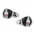Montblanc gemelli design a serpente argento con sfera in onice 124058
