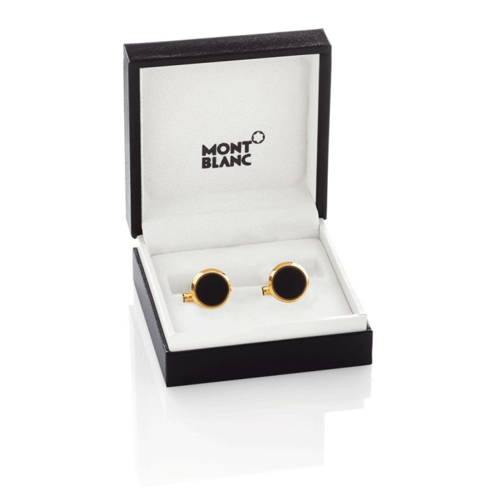Montblanc gemelli Iconic Collection acciaio finitura PVD oro rosa eliolite blu 112908
