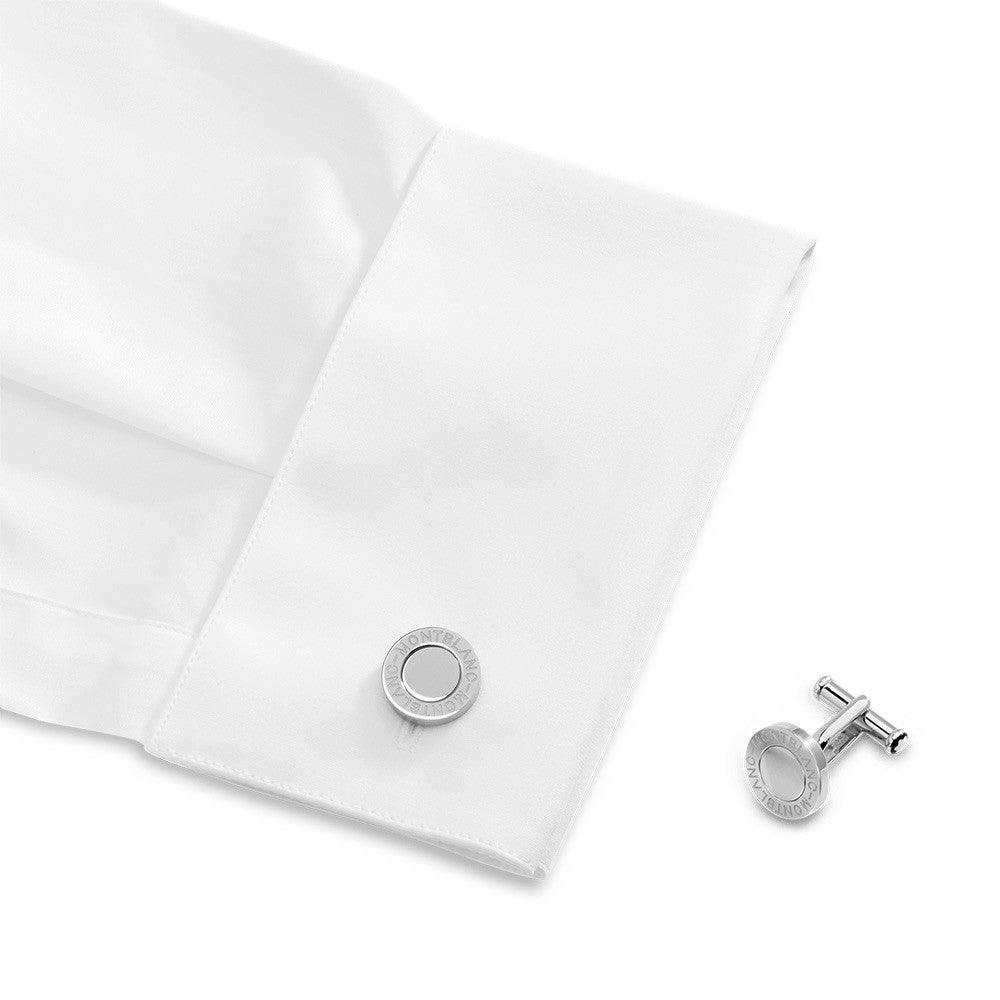 Montblanc gemelli in acciaio Meisterstück con incisione 113727