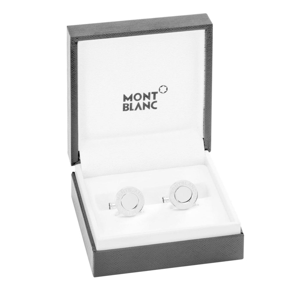 Montblanc gemelli in acciaio Meisterstück con incisione 113727