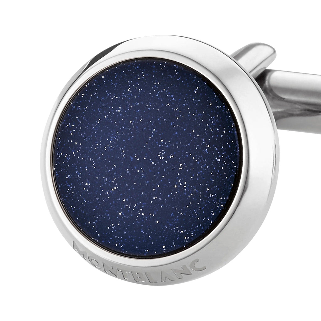 Montblanc gemelli Meisterstück acciaio inserto pietra del sole 112906