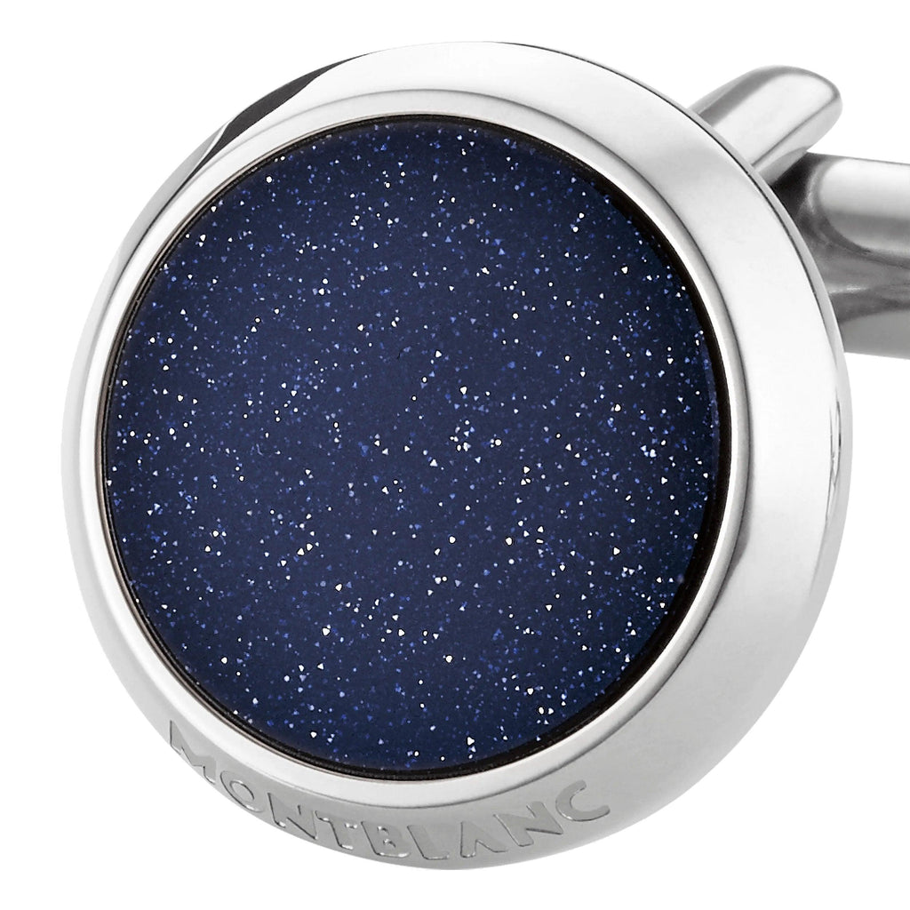 Montblanc gemelli Meisterstück acciaio inserto pietra del sole 112906