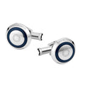 Montblanc gemelli rotondi UNICEF acciaio e resina blu 116576