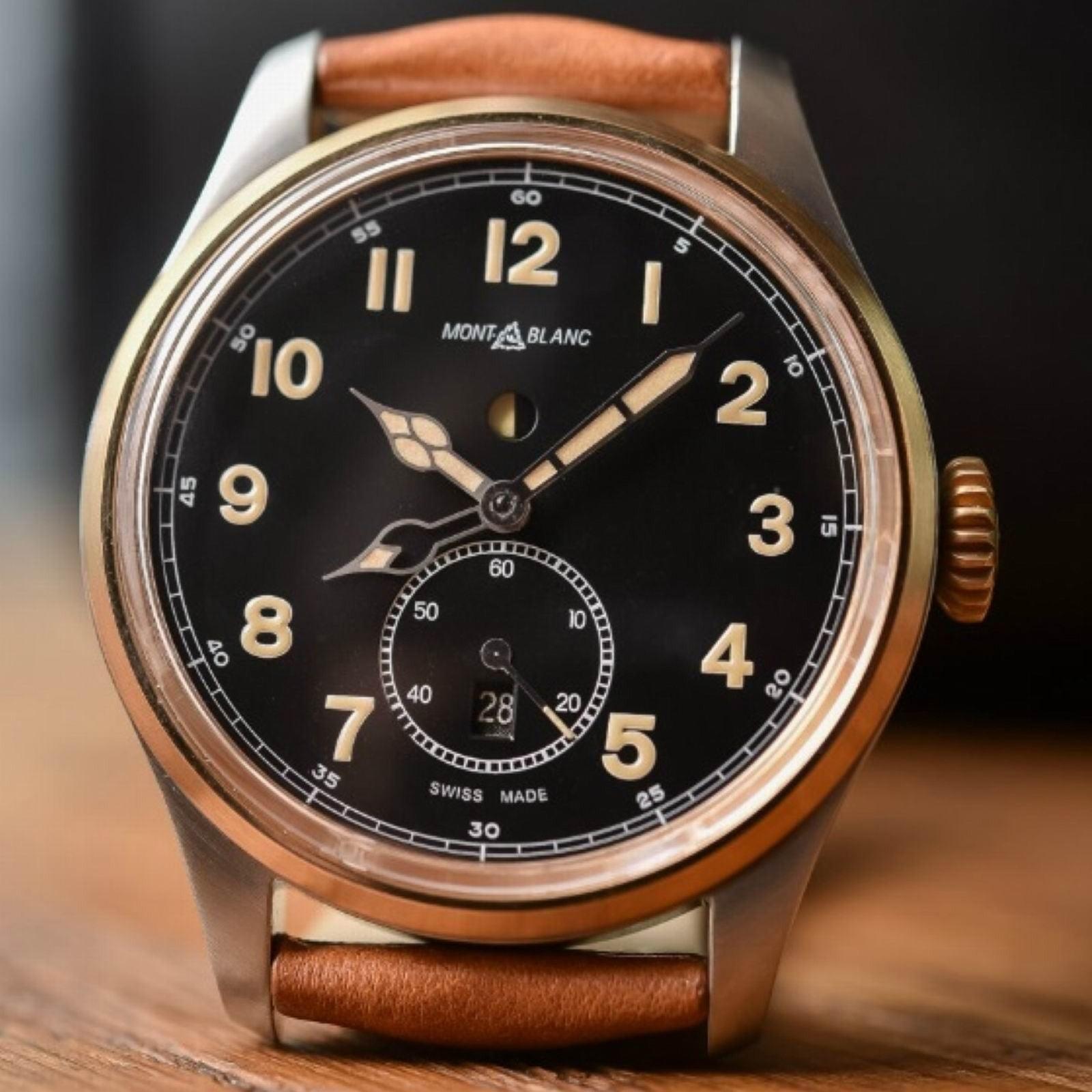 Montblanc orologio 1858 Automatic Dual Time 44mm nero automatico acciaio e bronzo 116479