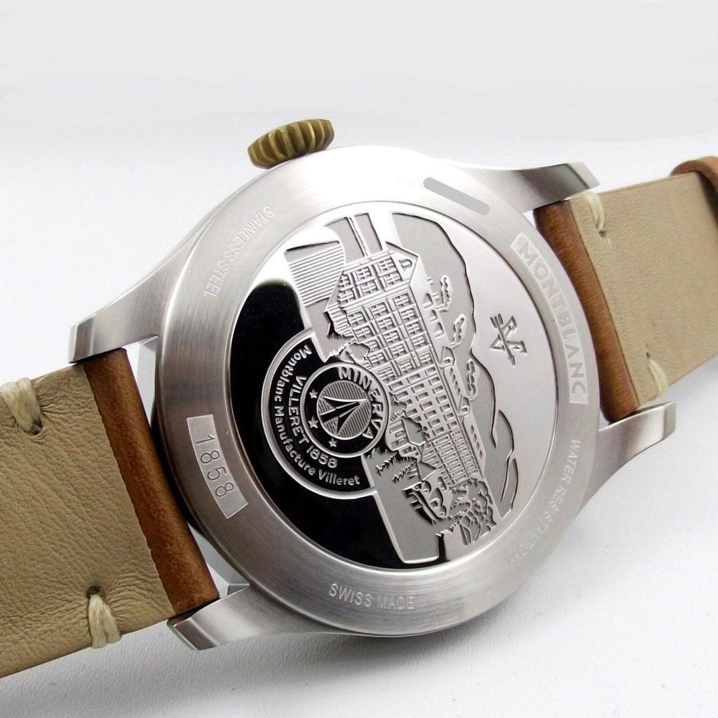 Montblanc orologio 1858 Automatic Dual Time 44mm nero automatico acciaio e bronzo 116479