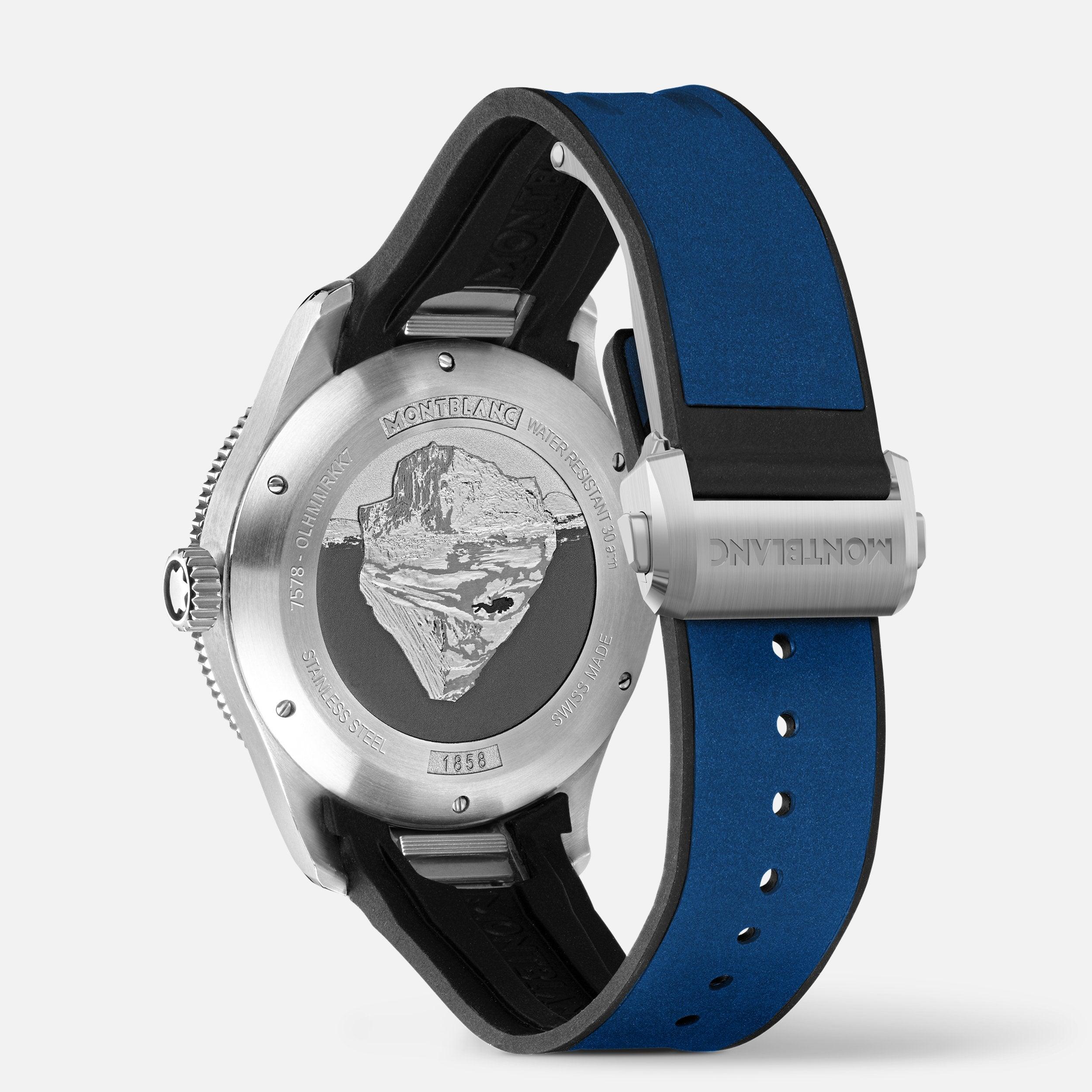 Montblanc orologio 1858 Ice Sea Automatic Date 41mm blu automatico acciaio 129370