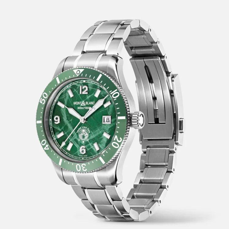 Montblanc orologio 1858 Ice Sea Automatic Date 41mm verde automatico acciaio 129373