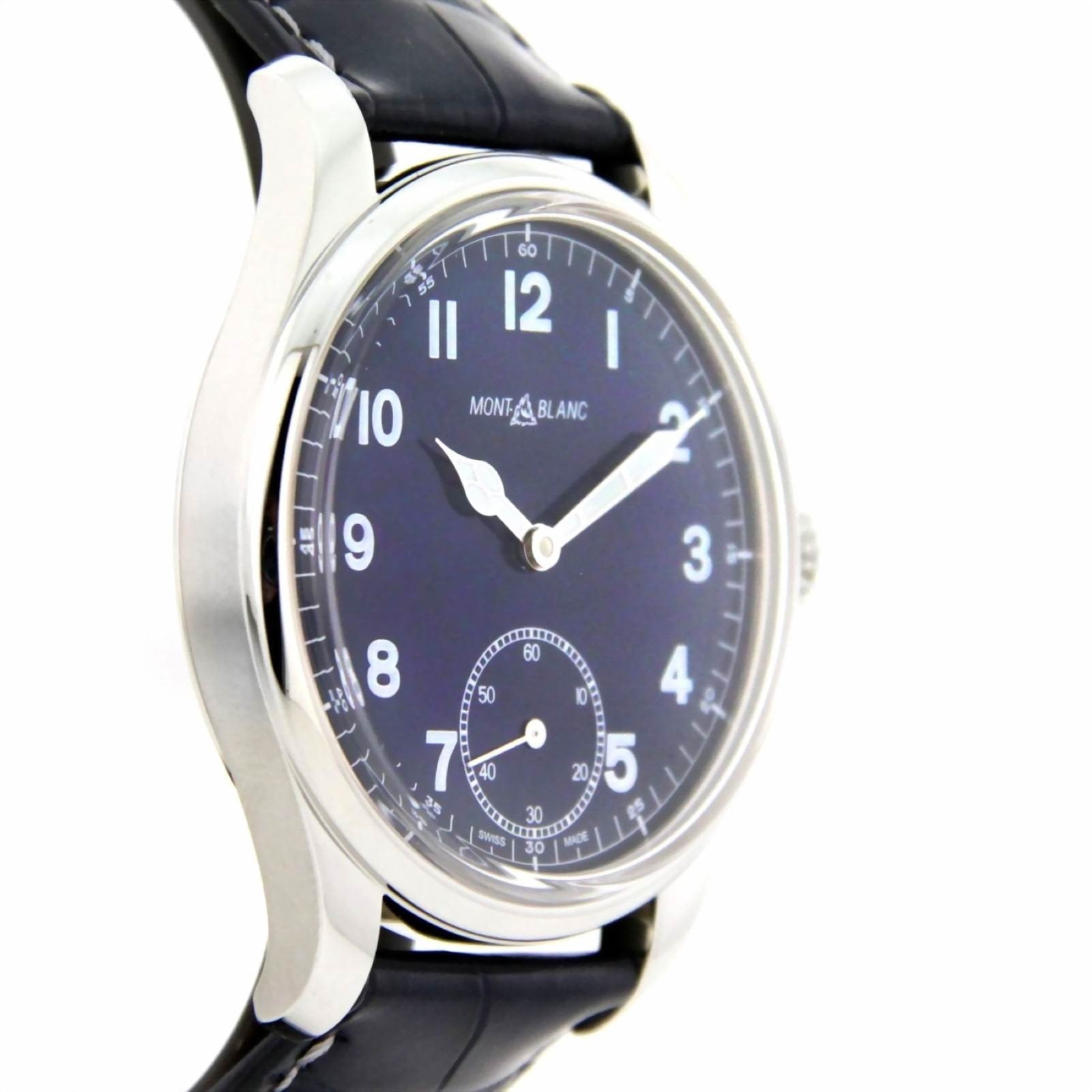 Montblanc orologio 1858 Manual Small Second 44mm blu carica manuale acciaio 113702