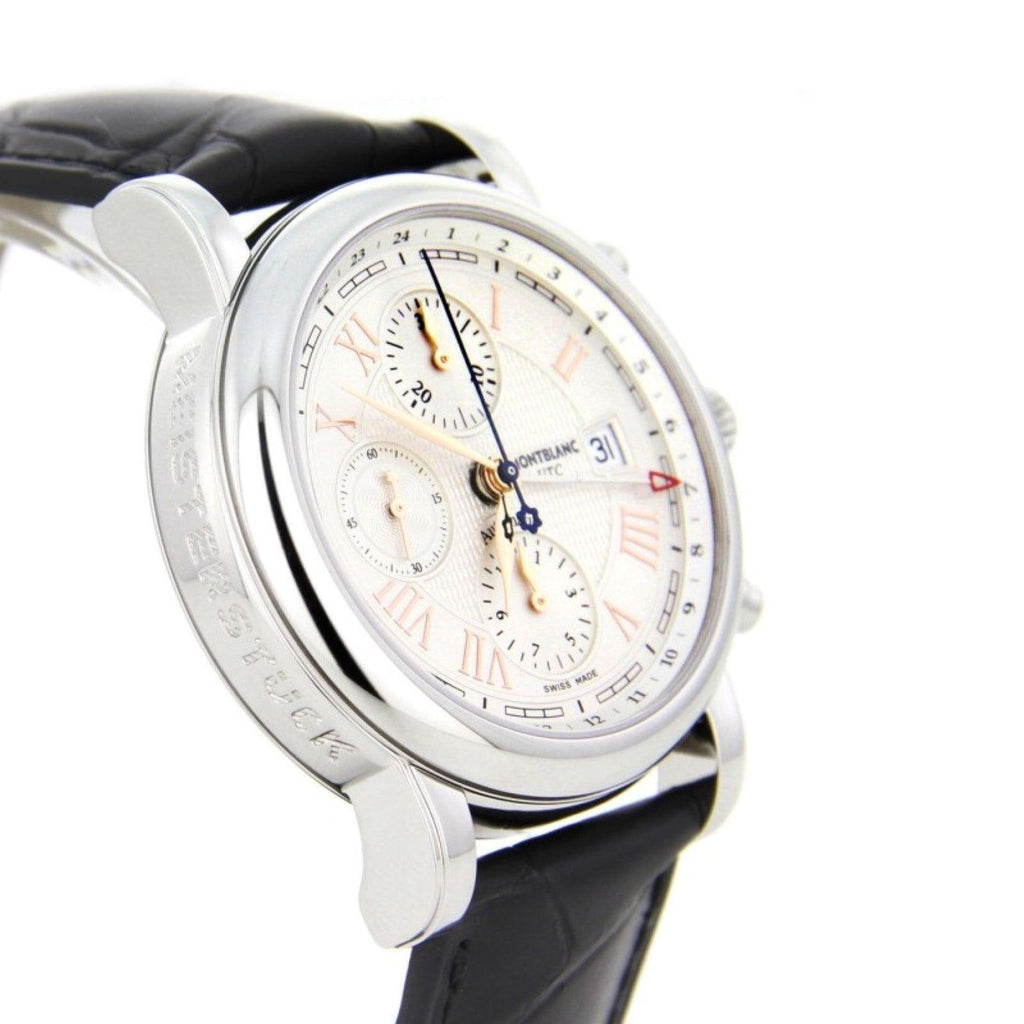 Montblanc orologio Star Roman Chronograph UTC Carpe Diem special edition 42mm argento automatico acciaio 113880