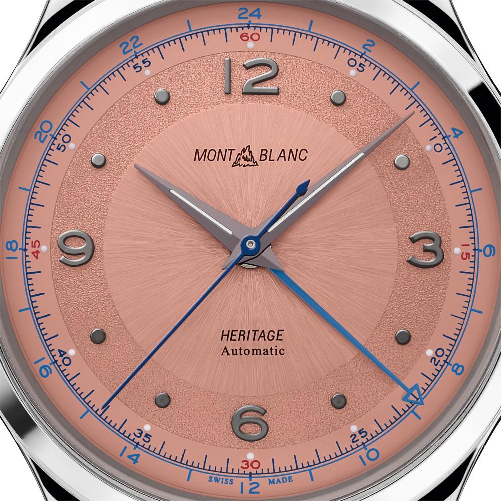 Montblanc orologio uomo Heritage GMT 40mm automatico salmone alligatore grigio 119950