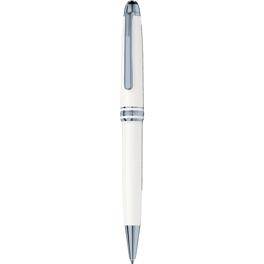 Montblanc penna a sfera Meisterstück Glacier Classique bianca finiture PVD blu 129401