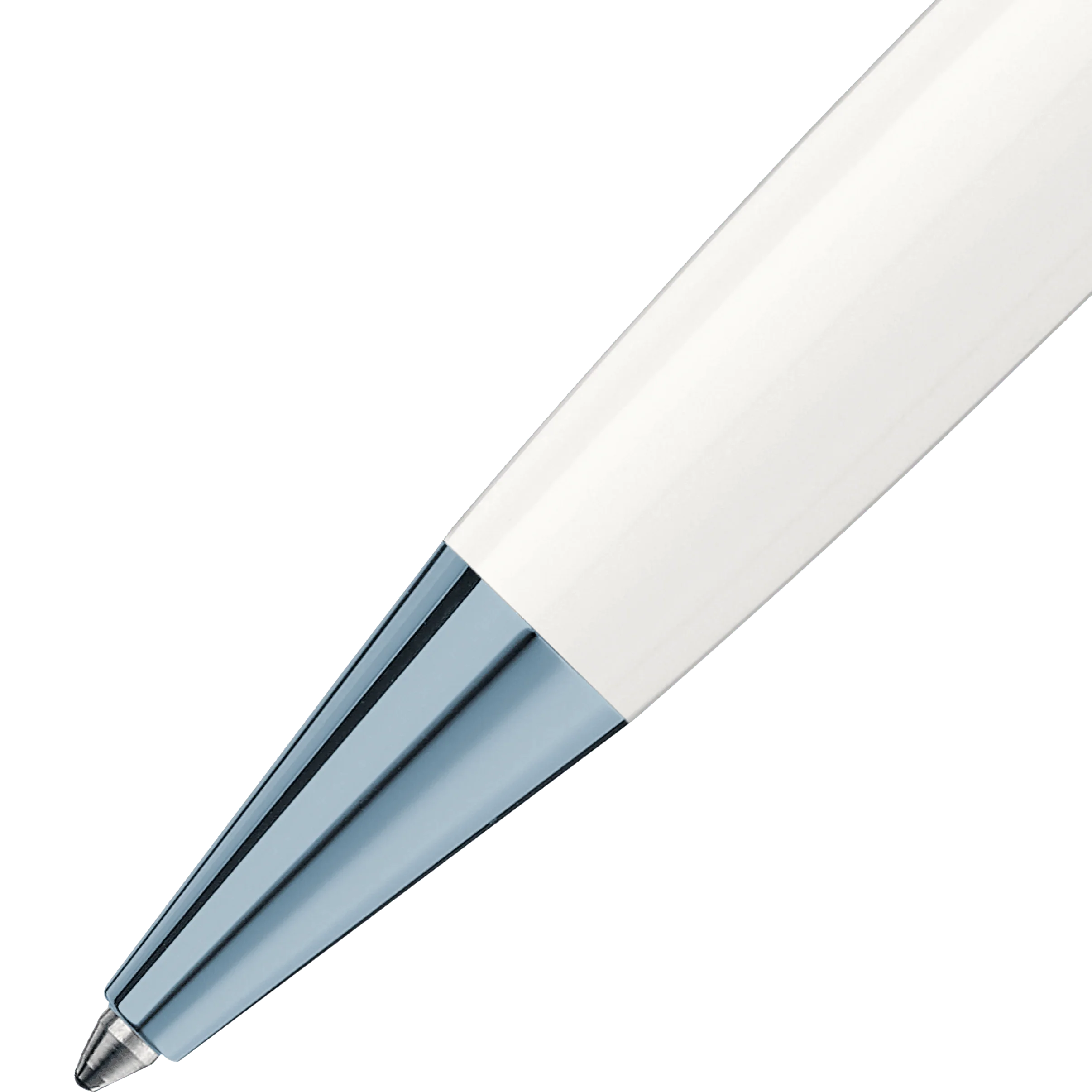 Montblanc penna a sfera Meisterstück Glacier Classique bianca finiture PVD blu 129401