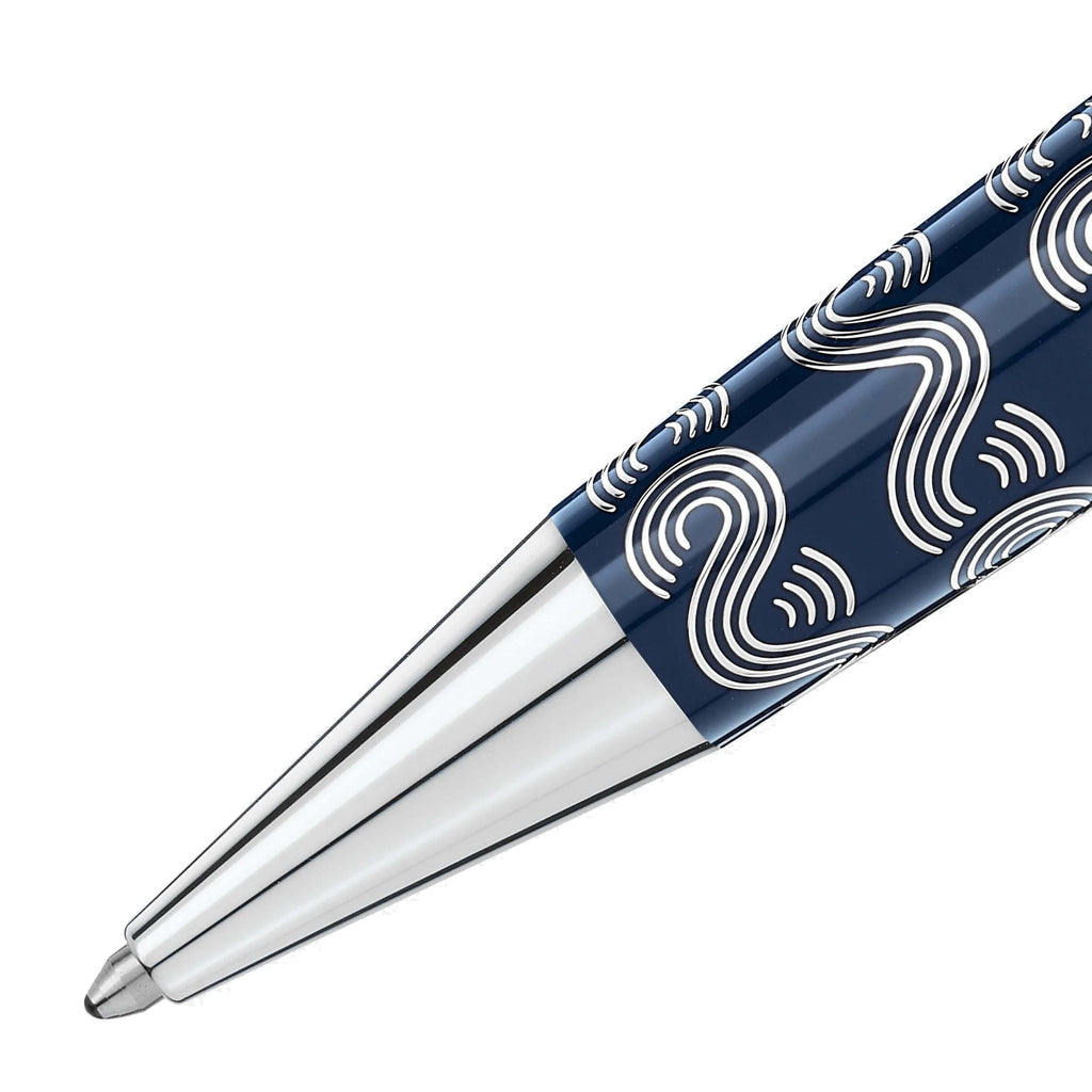 Montblanc penna a sfera Solitaire media Meisterstück Around the World in 80 Days blu 126355