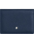 Montblanc porta biglietti da visita con soffietto e tasca a vista Meisterstück Soft Grain blu celeste 124134