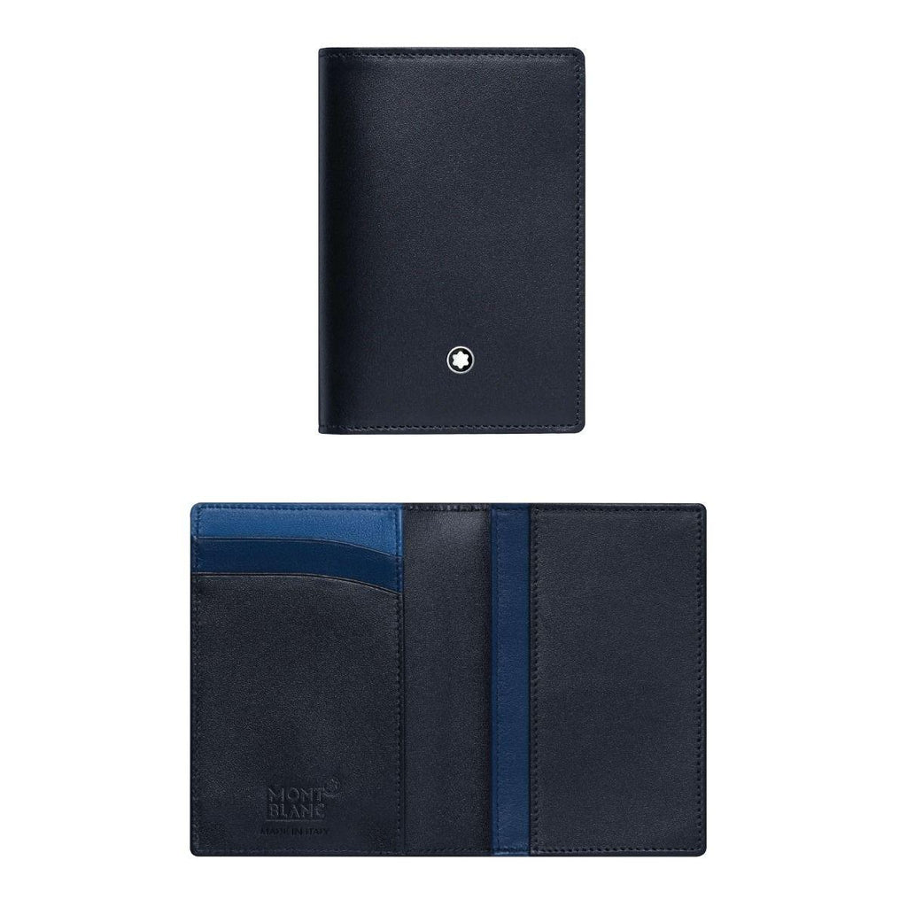Montblanc porta biglietti da visita con soffietto Meisterstück blu 126211