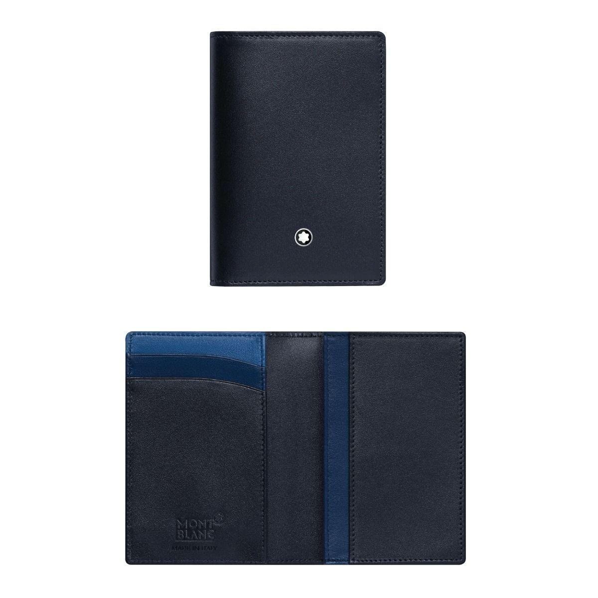 Montblanc porta biglietti da visita con soffietto Meisterstück blu 126211