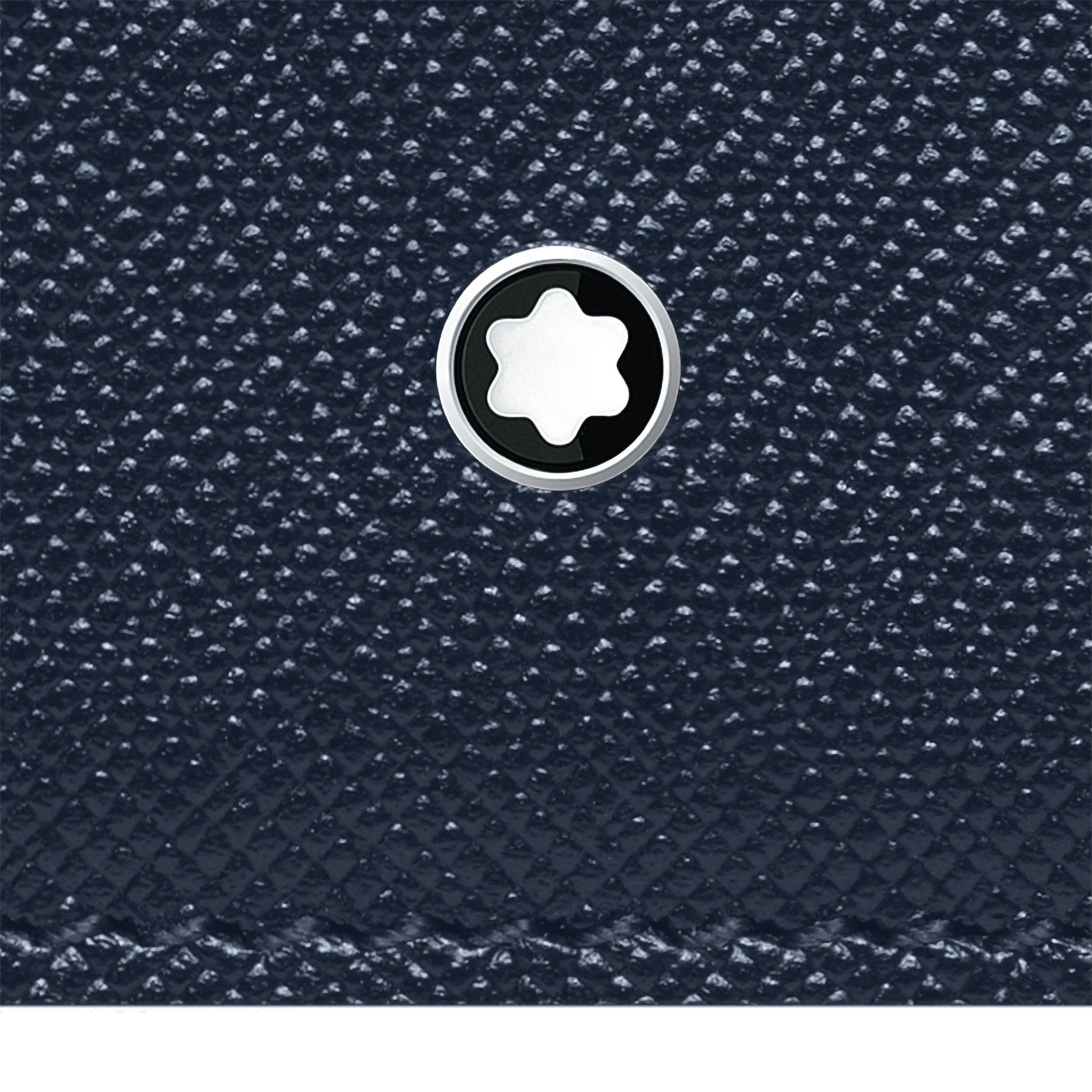 Montblanc porta carte di credito tascabile 4 scomparti con portadocumento Montblanc Sartorial blu 128594