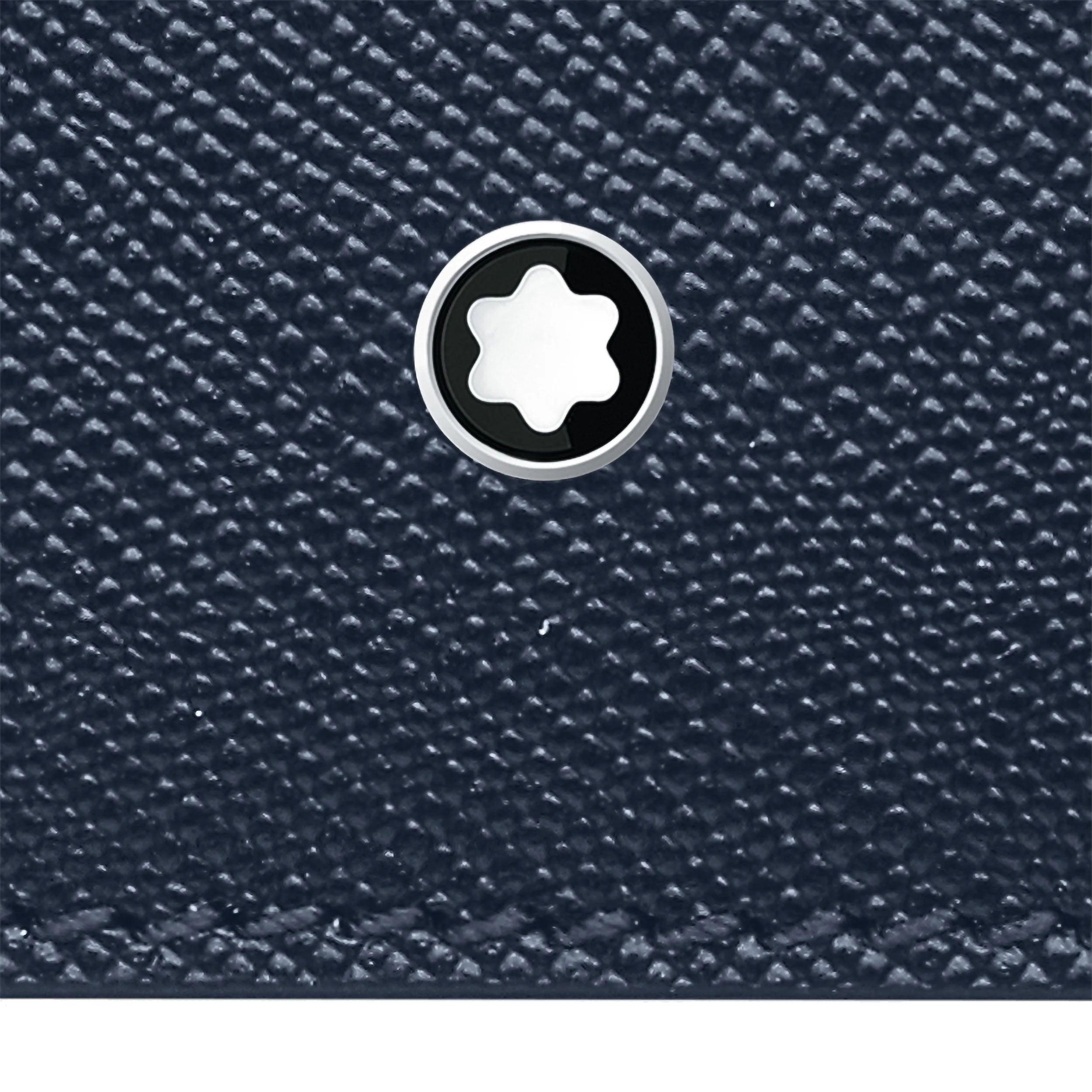 Montblanc porta carte di credito tascabile 5 scomparti Montblanc Sartorial blu 128596