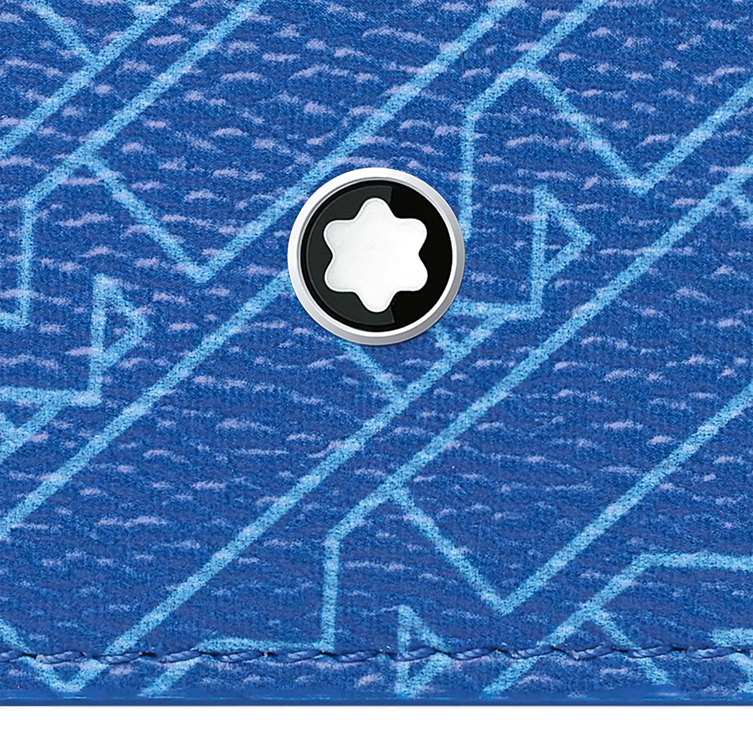 Montblanc porta carte di credito tascabile 6 scomparti Montblanc M_Gram 4810 azzurro 128633