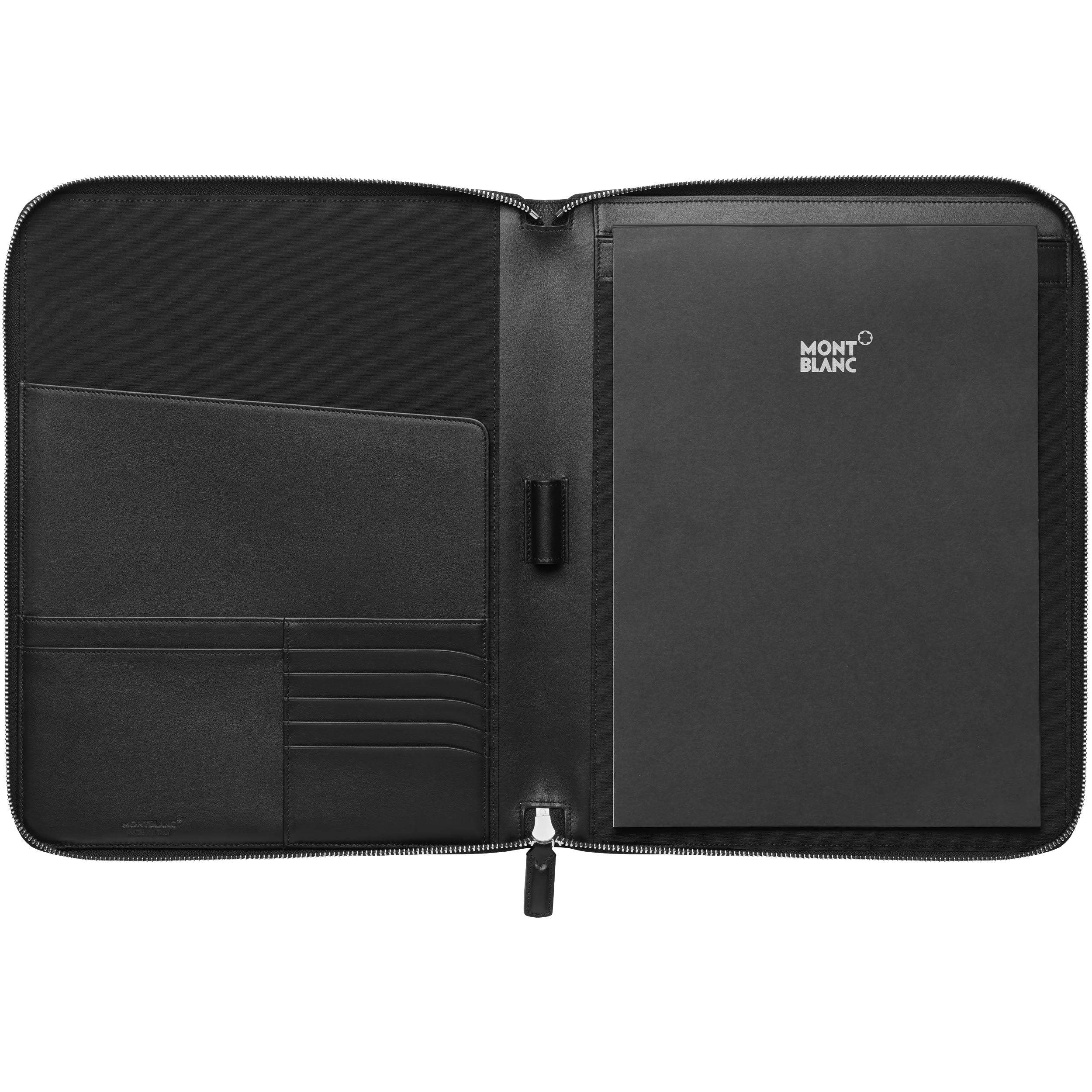 Montblanc portablocco con tasche Meisterstück Soft Grain nero 126232