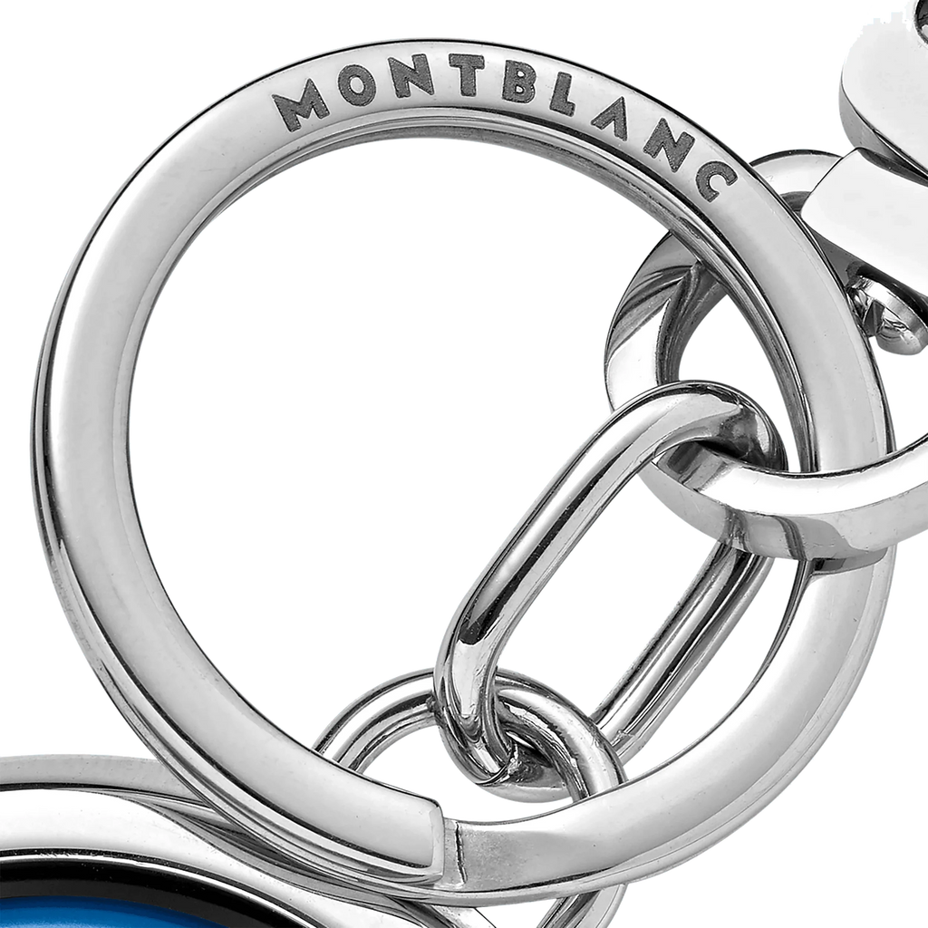 Montblanc portachiavi con emblema girevole Meisterstück blu 128743