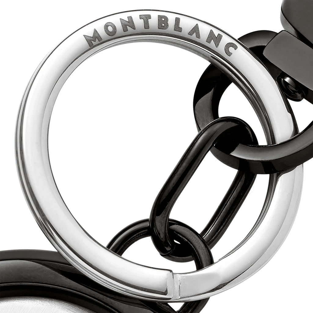 Montblanc portachiavi con emblema girevole Meisterstück grigio finitura rutenio 128744