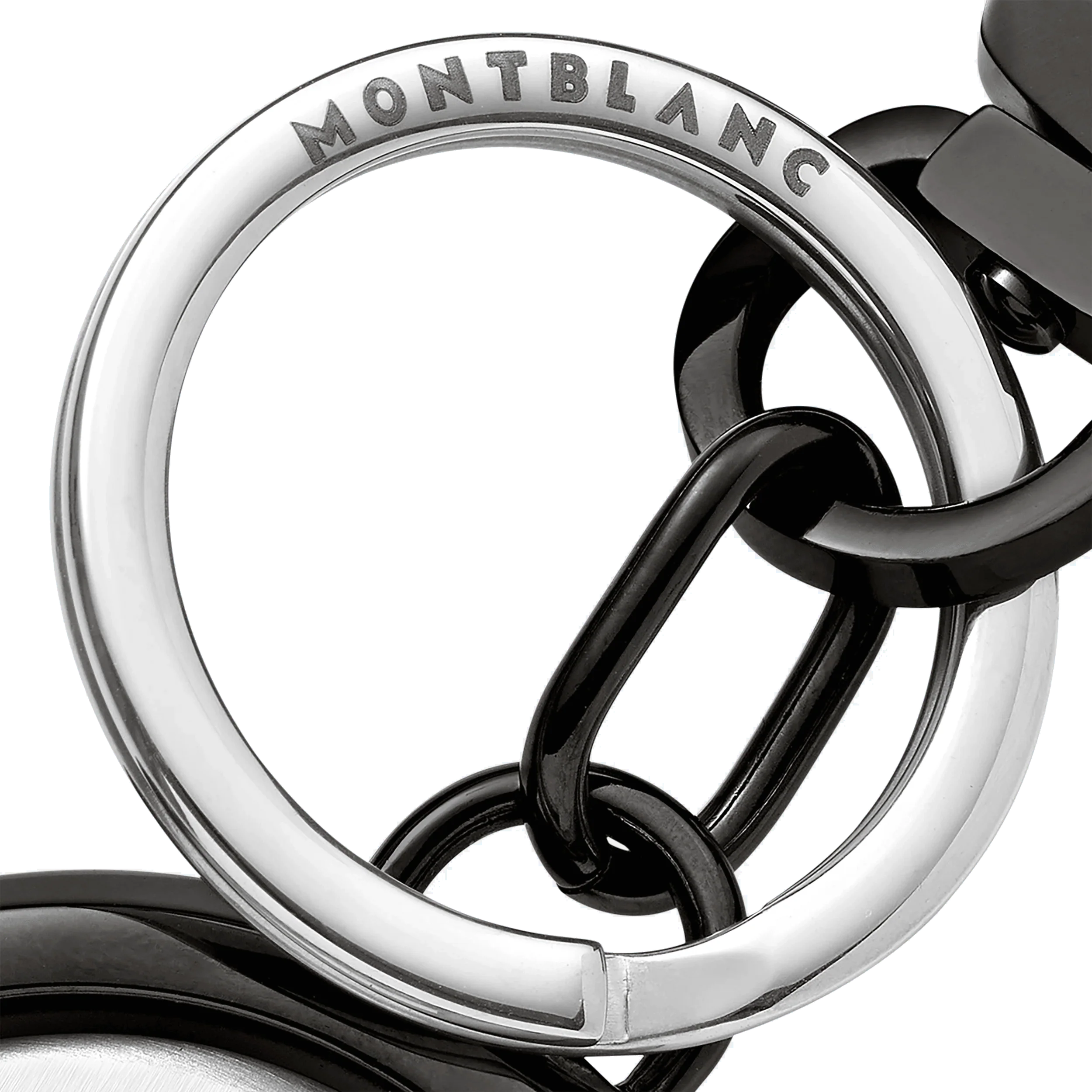 Montblanc portachiavi con emblema girevole Meisterstück grigio finitura rutenio 128744