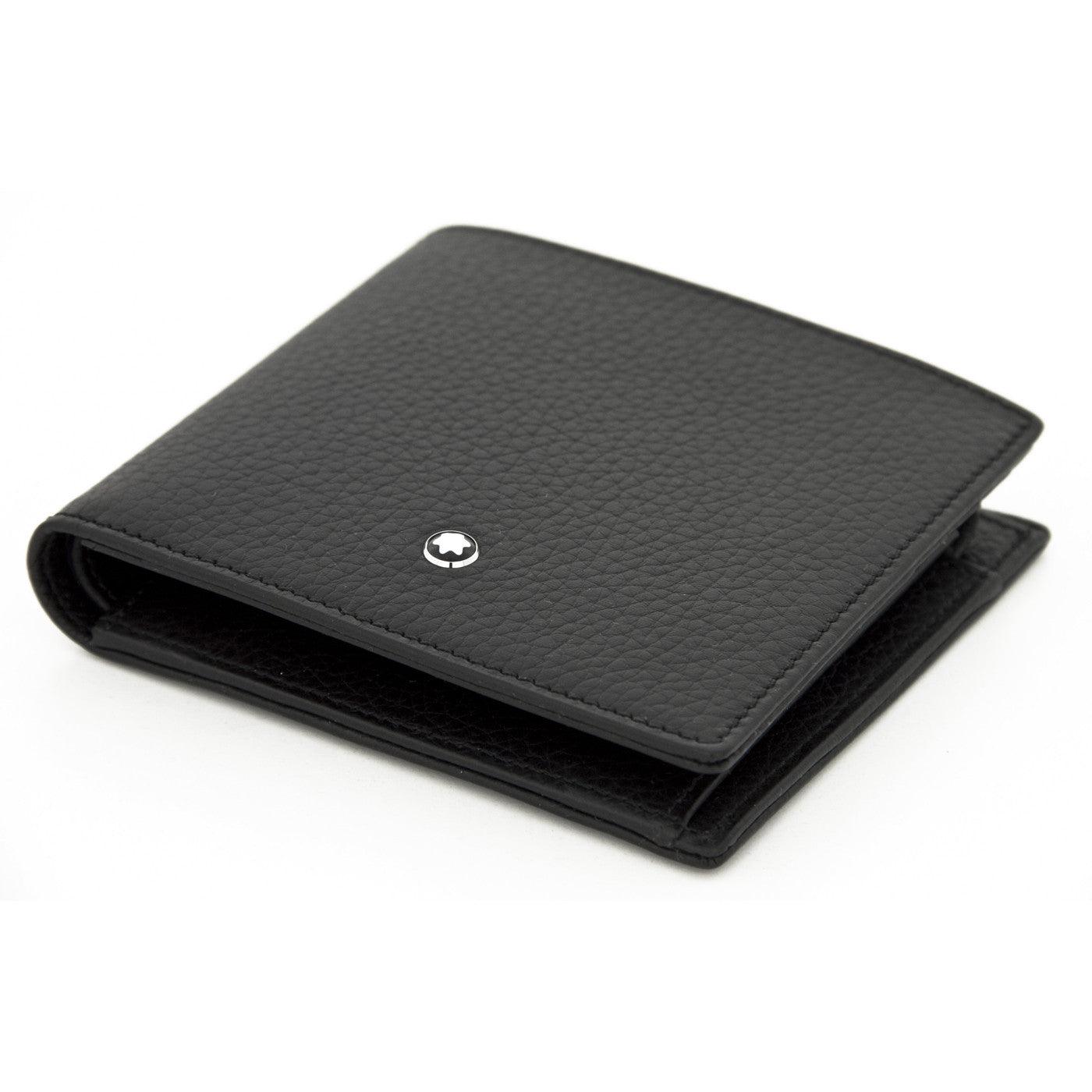 Montblanc portafoglio 4 scomparti con portamonete Meisterstück Soft Grain nero 126253